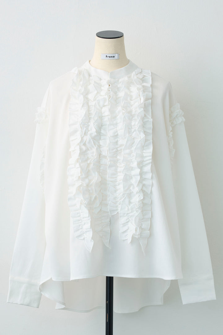 [予約]Iラインフリルホイップブラウス