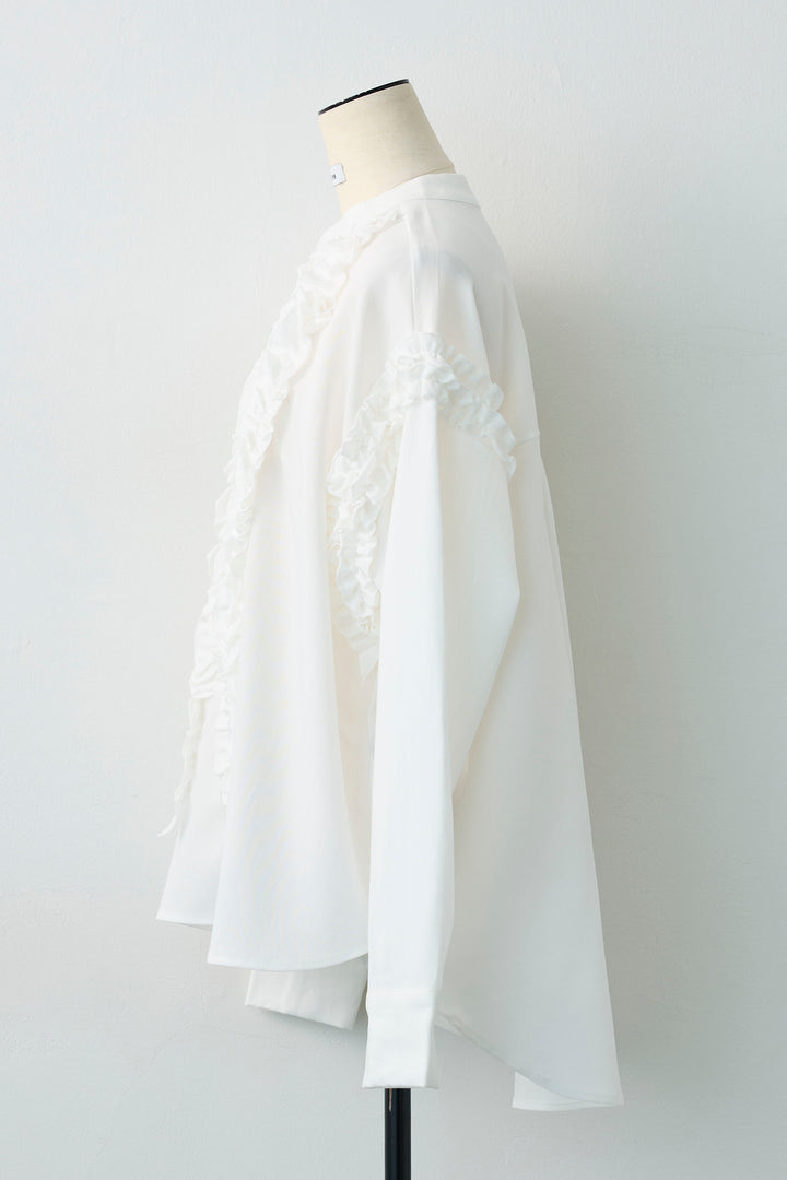 [予約]Iラインフリルホイップブラウス