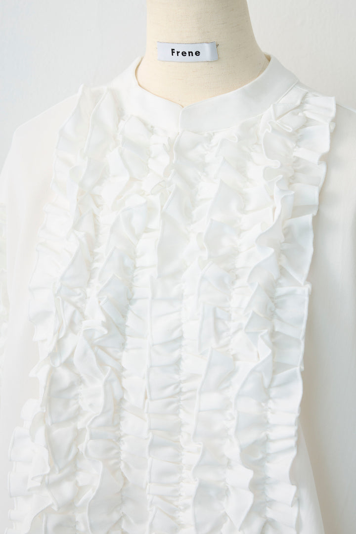 [予約]Iラインフリルホイップブラウス
