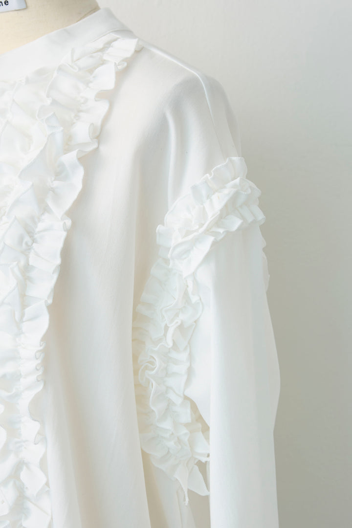 [予約]Iラインフリルホイップブラウス