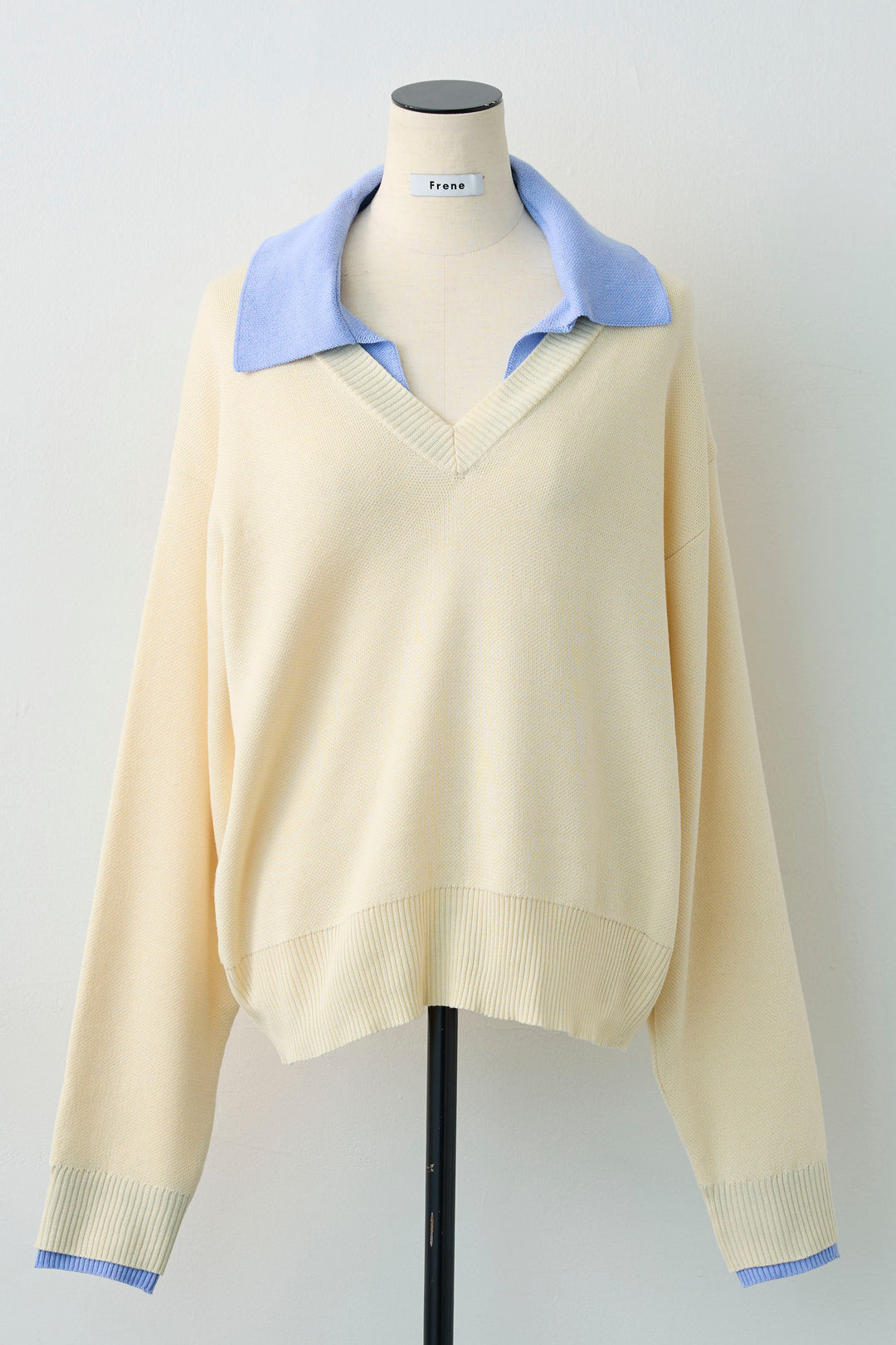 [予約]配色襟レイヤード風ニット