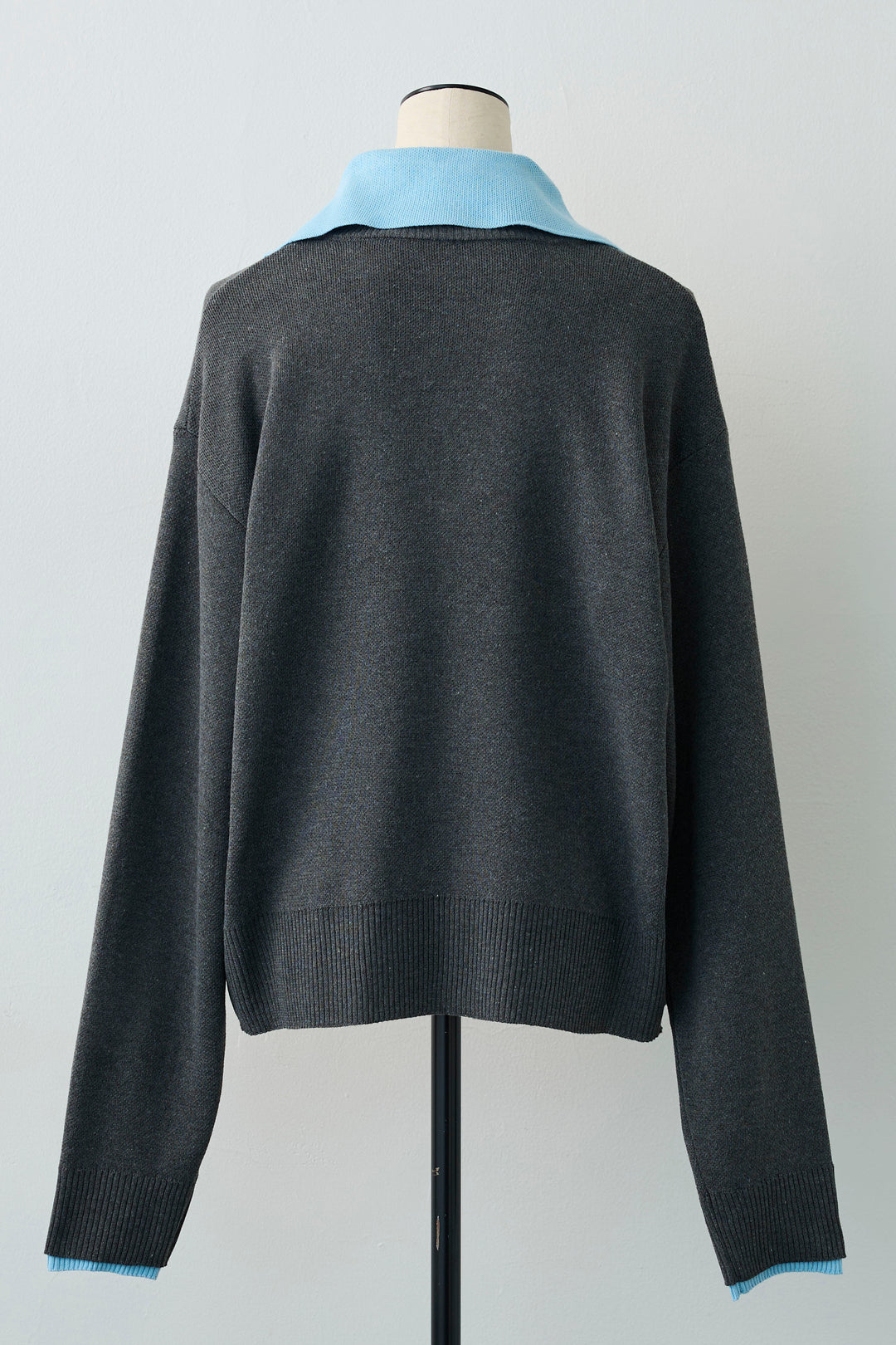 [予約]配色襟レイヤード風ニット