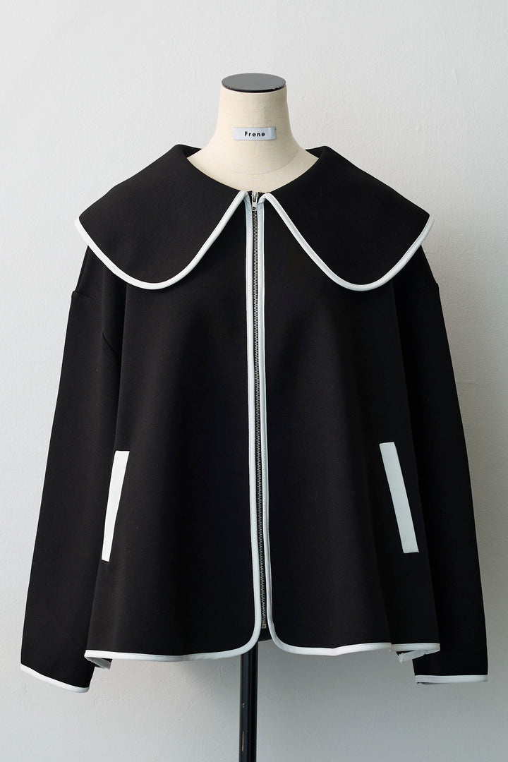 [予約]バイカラーボンディング襟付きコート