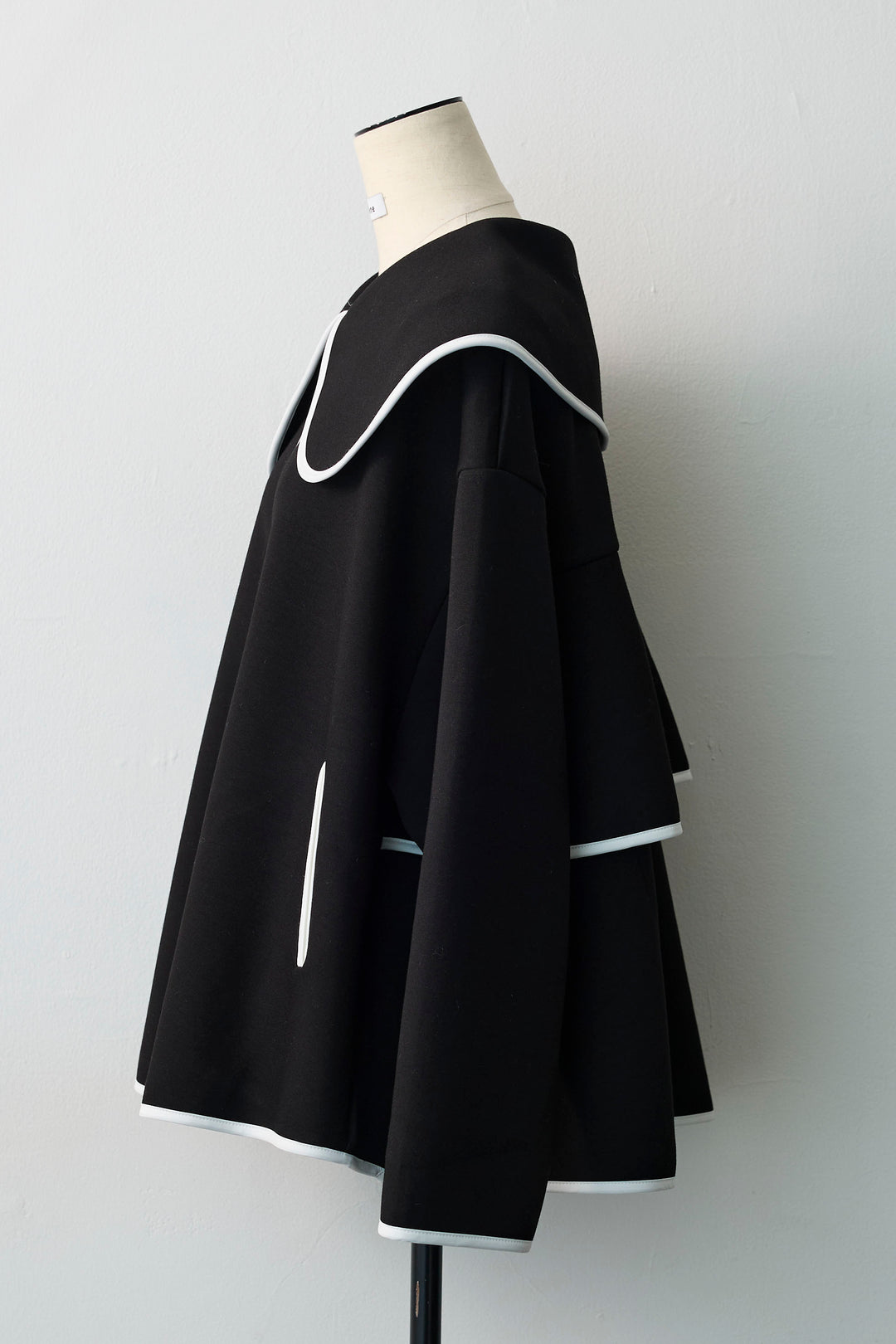 [予約]バイカラーボンディング襟付きコート