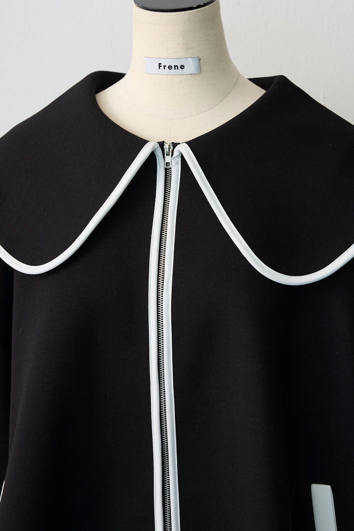 [予約]バイカラーボンディング襟付きコート