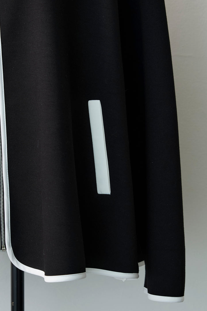 [予約]バイカラーボンディング襟付きコート