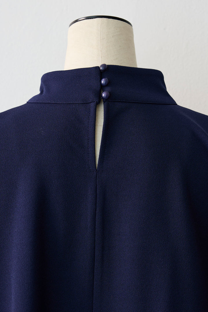 [予約]シアーリボン異素材ドッキングペプラムブラウス