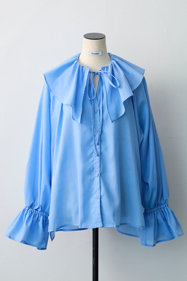 [予約]エアリーフリルフレアカフスブラウス
