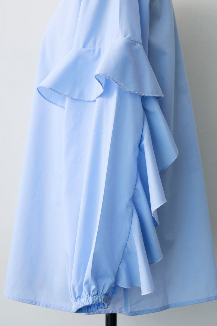 [予約]ティアードフリルスリーブパールボタンブラウス