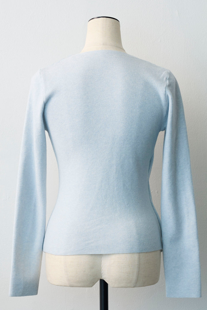 [予約]タックパールデザインレースニット