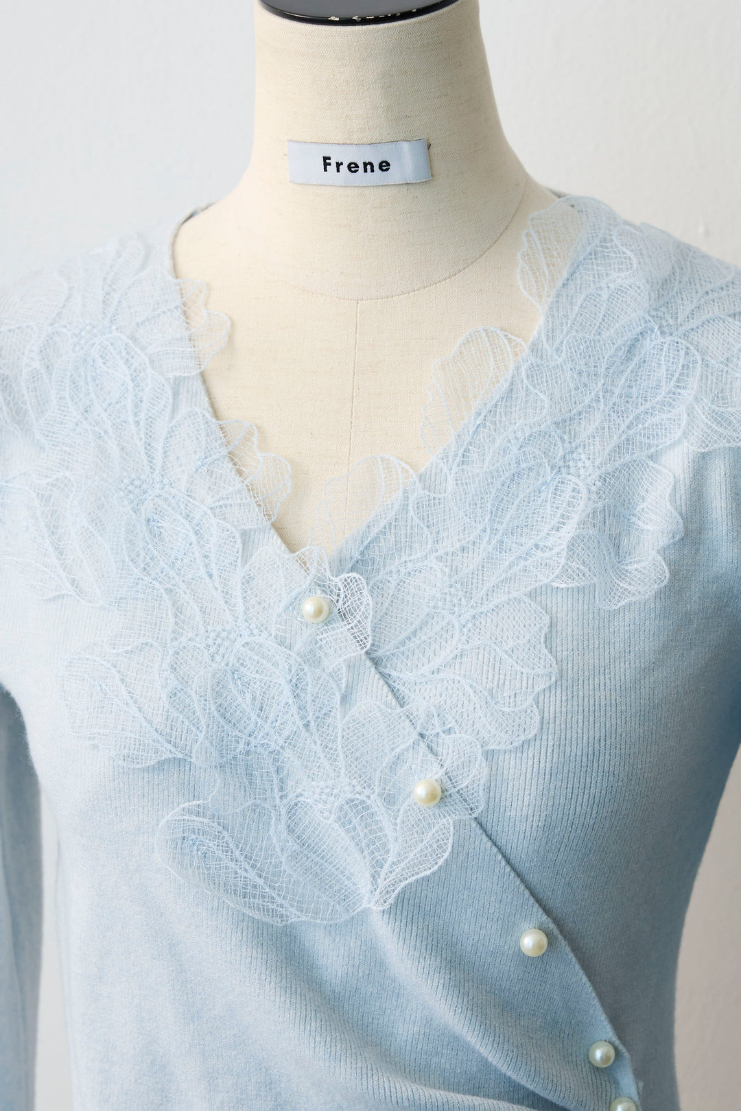 [予約]タックパールデザインレースニット