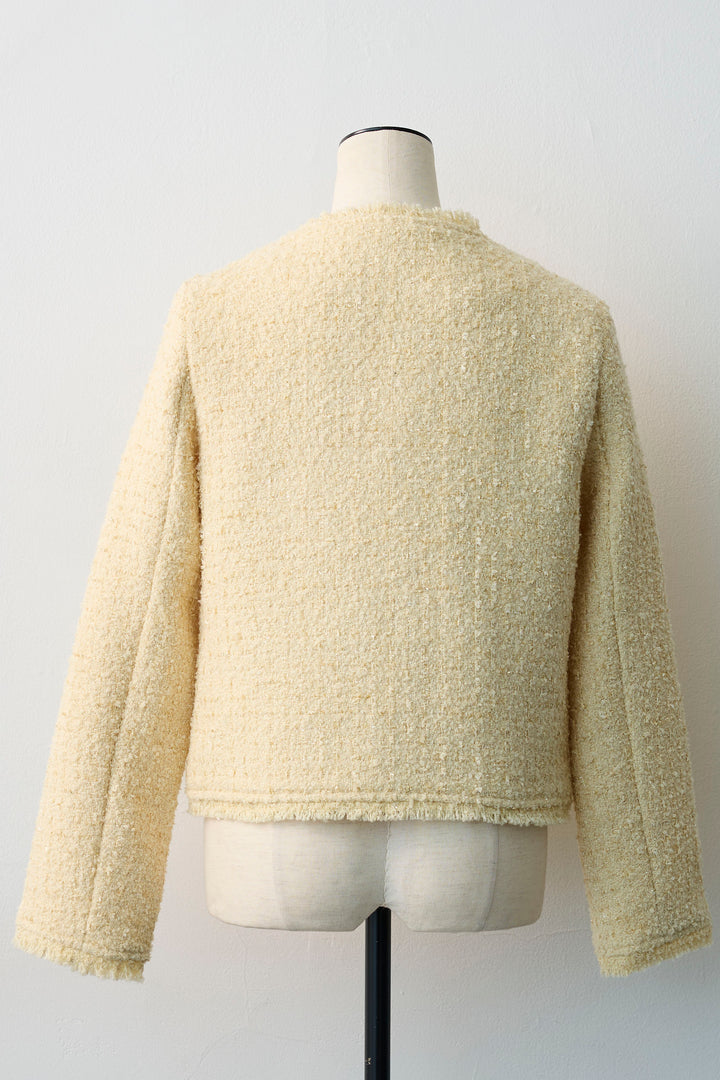 [予約]フリンジツイードゴールドボタンジャケット