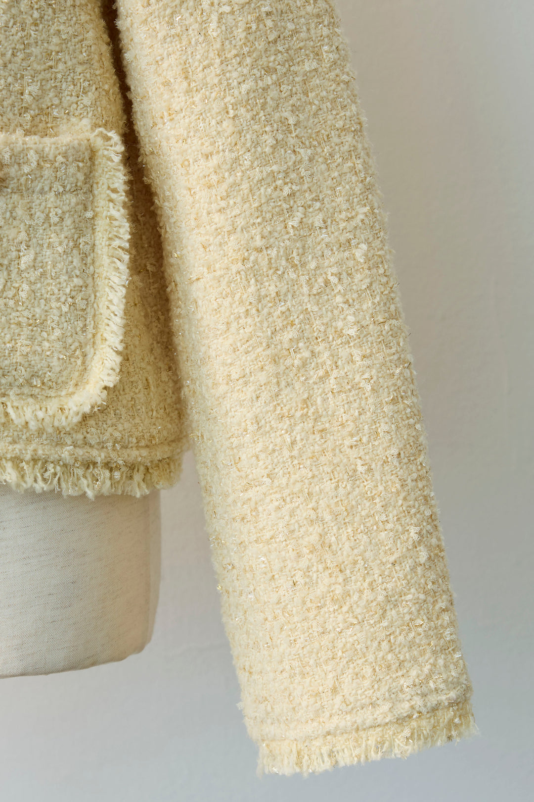 [予約]フリンジツイードゴールドボタンジャケット