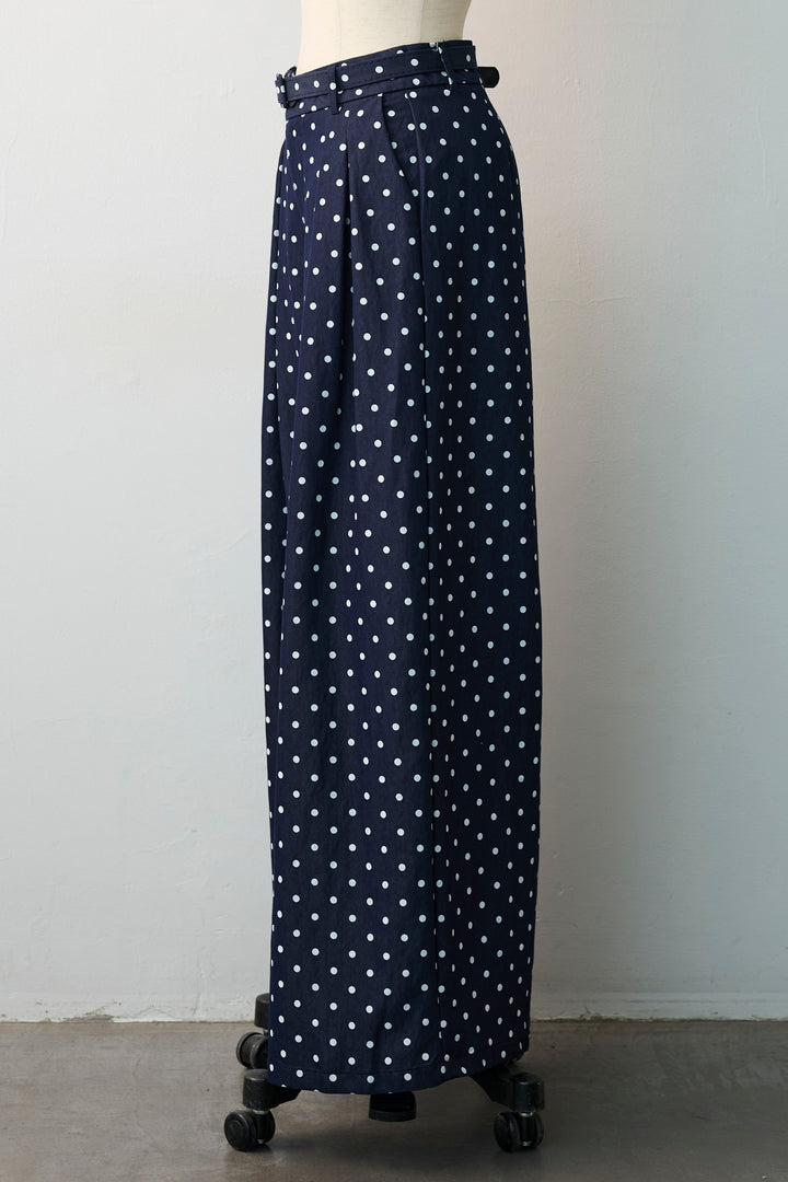 [予約]ハイウエストドットデニムパンツ