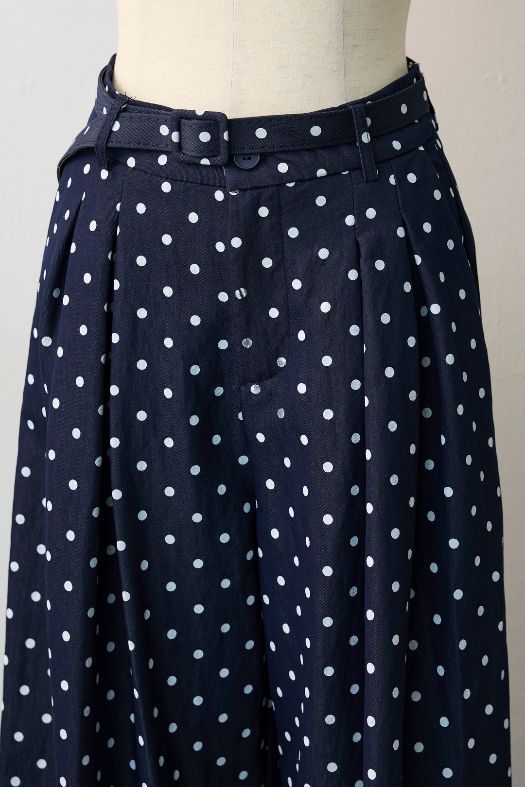 [予約]ハイウエストドットデニムパンツ