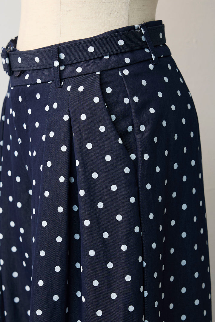 [予約]ハイウエストドットデニムパンツ