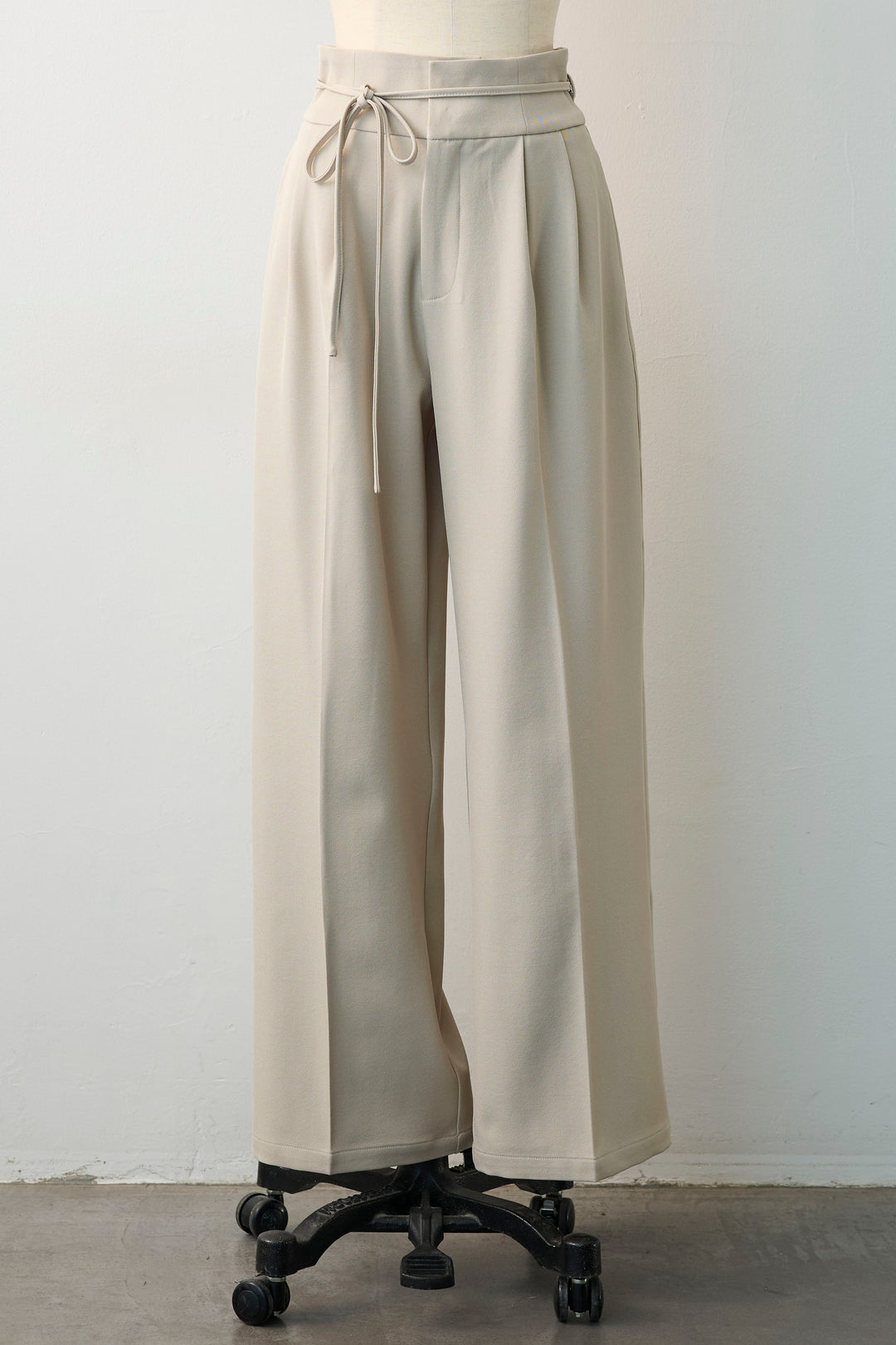 [予約]ハイウエストリボン付きストレートパンツ