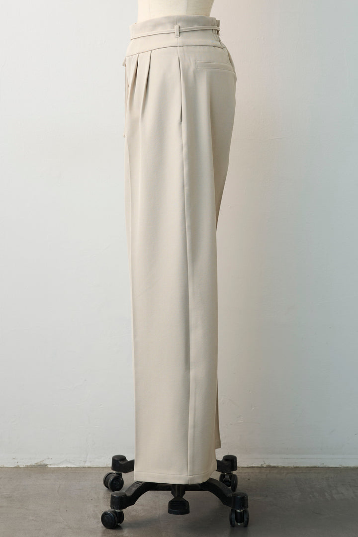 [予約]ハイウエストリボン付きストレートパンツ