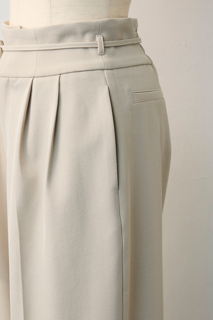 [予約]ハイウエストリボン付きストレートパンツ