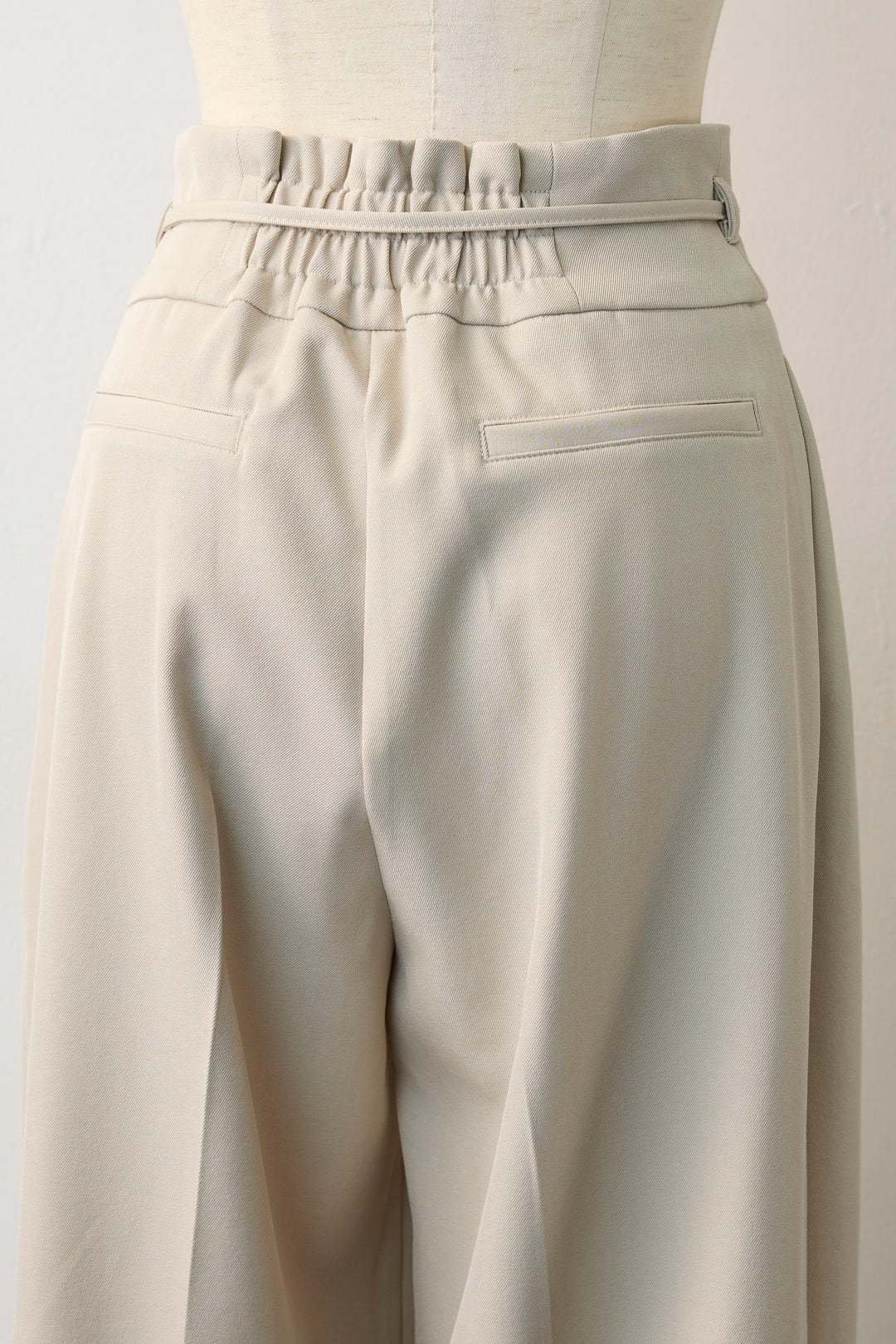 [予約]ハイウエストリボン付きストレートパンツ