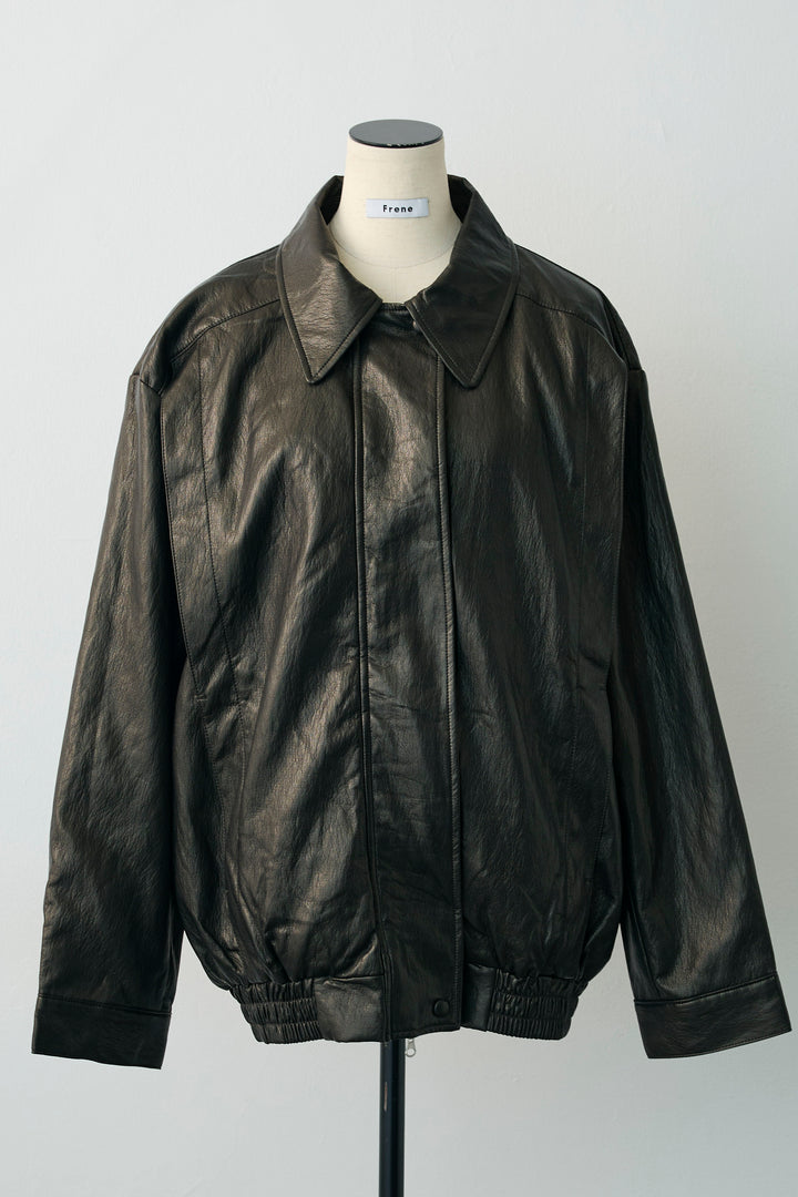 [予約]グロッシーワッシャーレザーライクジャケット