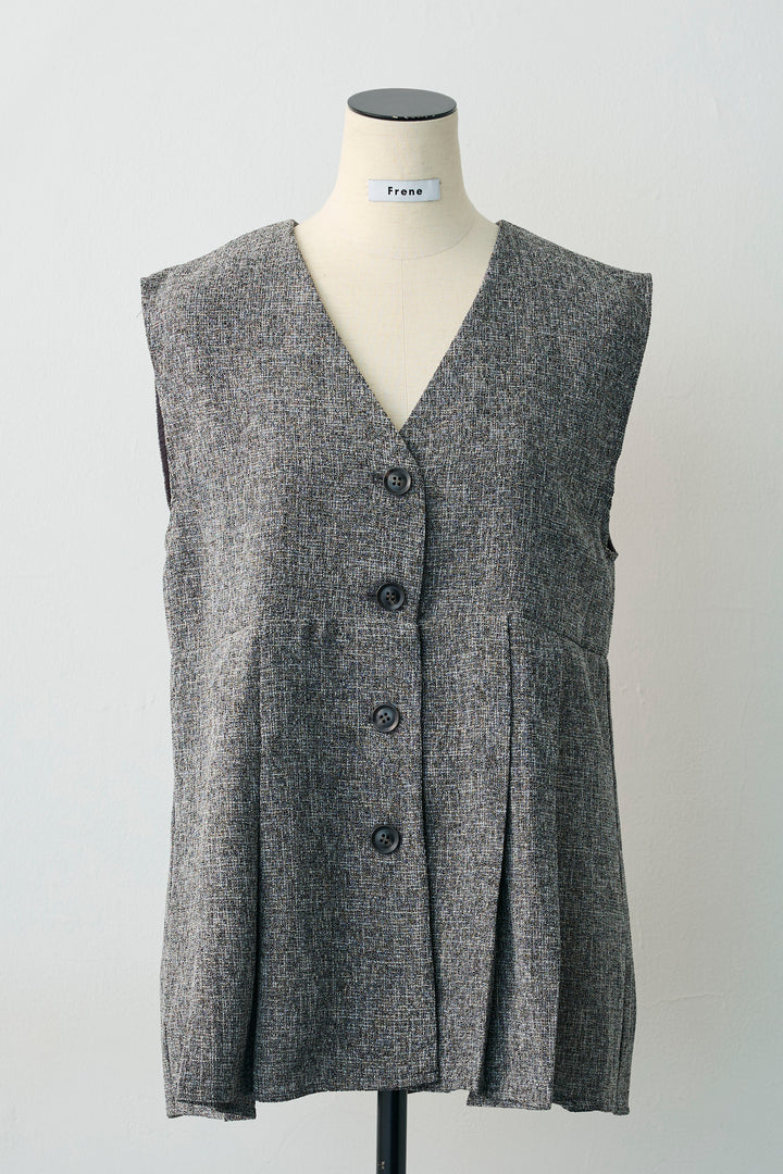 [予約]サマーツイードボックスプリーツベスト