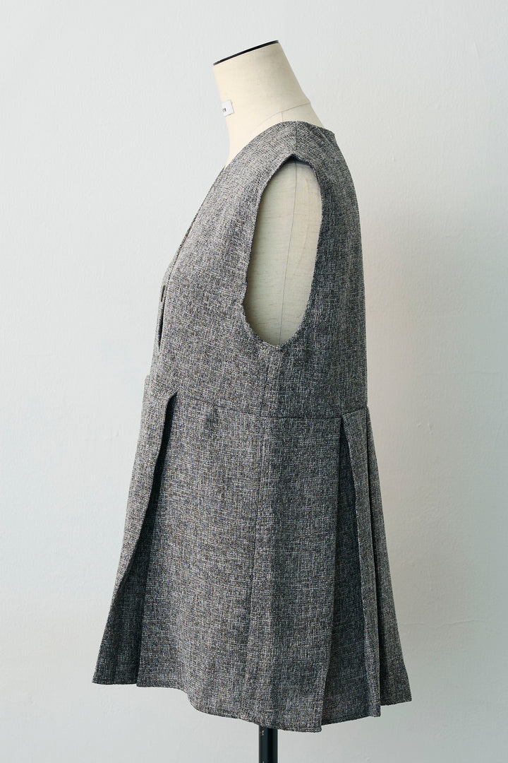 [予約]サマーツイードボックスプリーツベスト