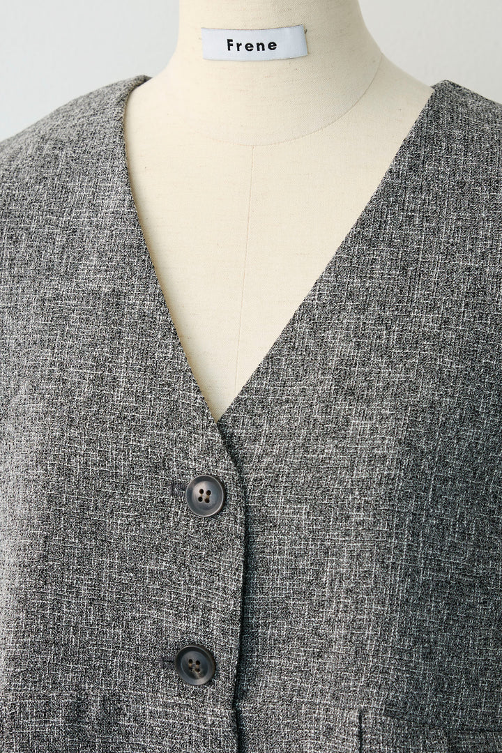 [予約]サマーツイードボックスプリーツベスト