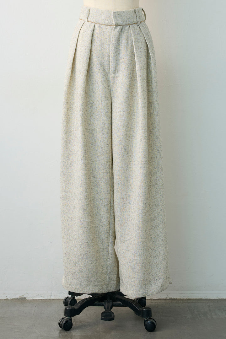 [予約]サマーツイードウエストラインタックパンツ