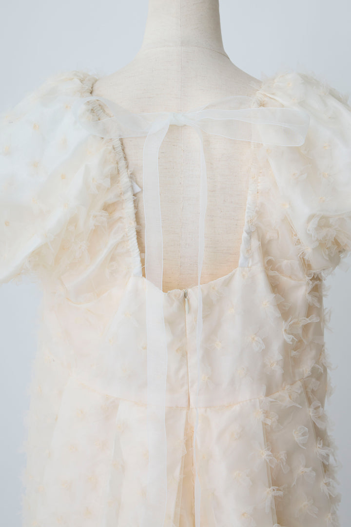 [予約]フラワージャカードパフスリーブチュニック