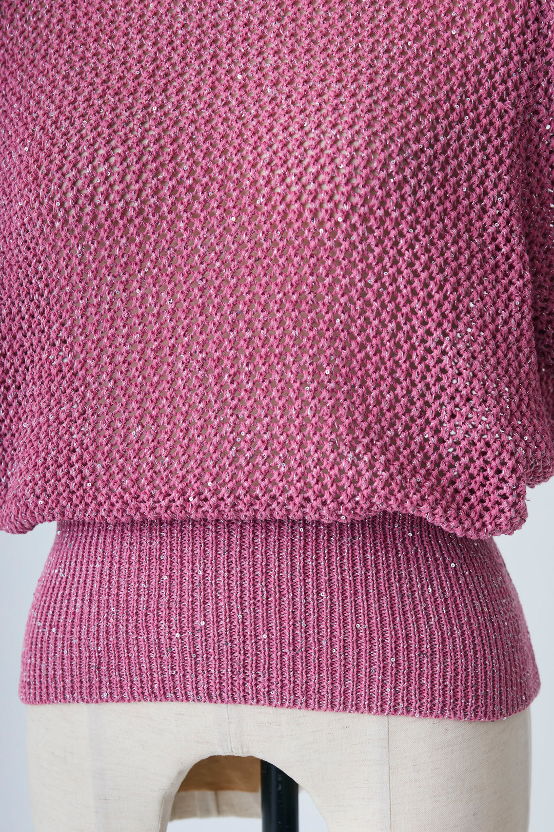 [予約]ラメ混パフスリーブハーフスリーブニット