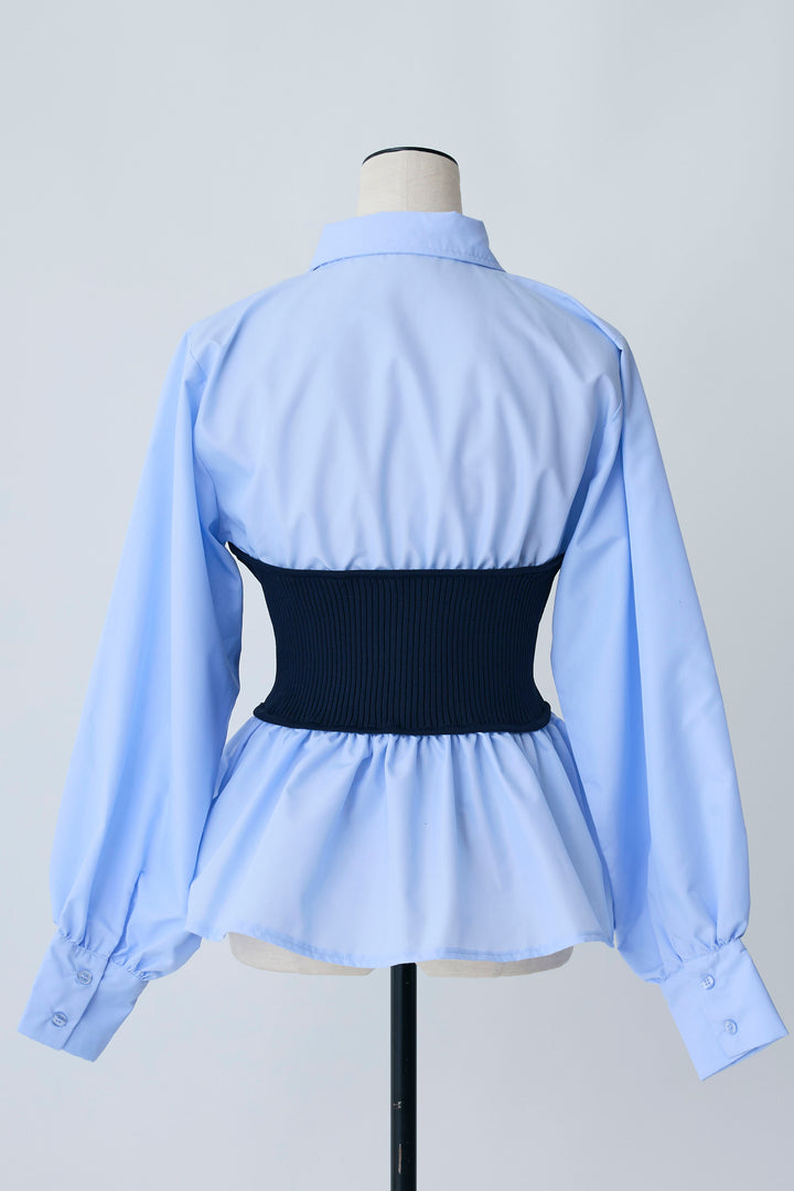 [予約]ビスチェニットドッキングペプラムブラウス