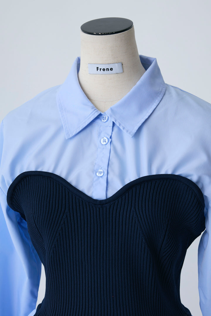 [予約]ビスチェニットドッキングペプラムブラウス