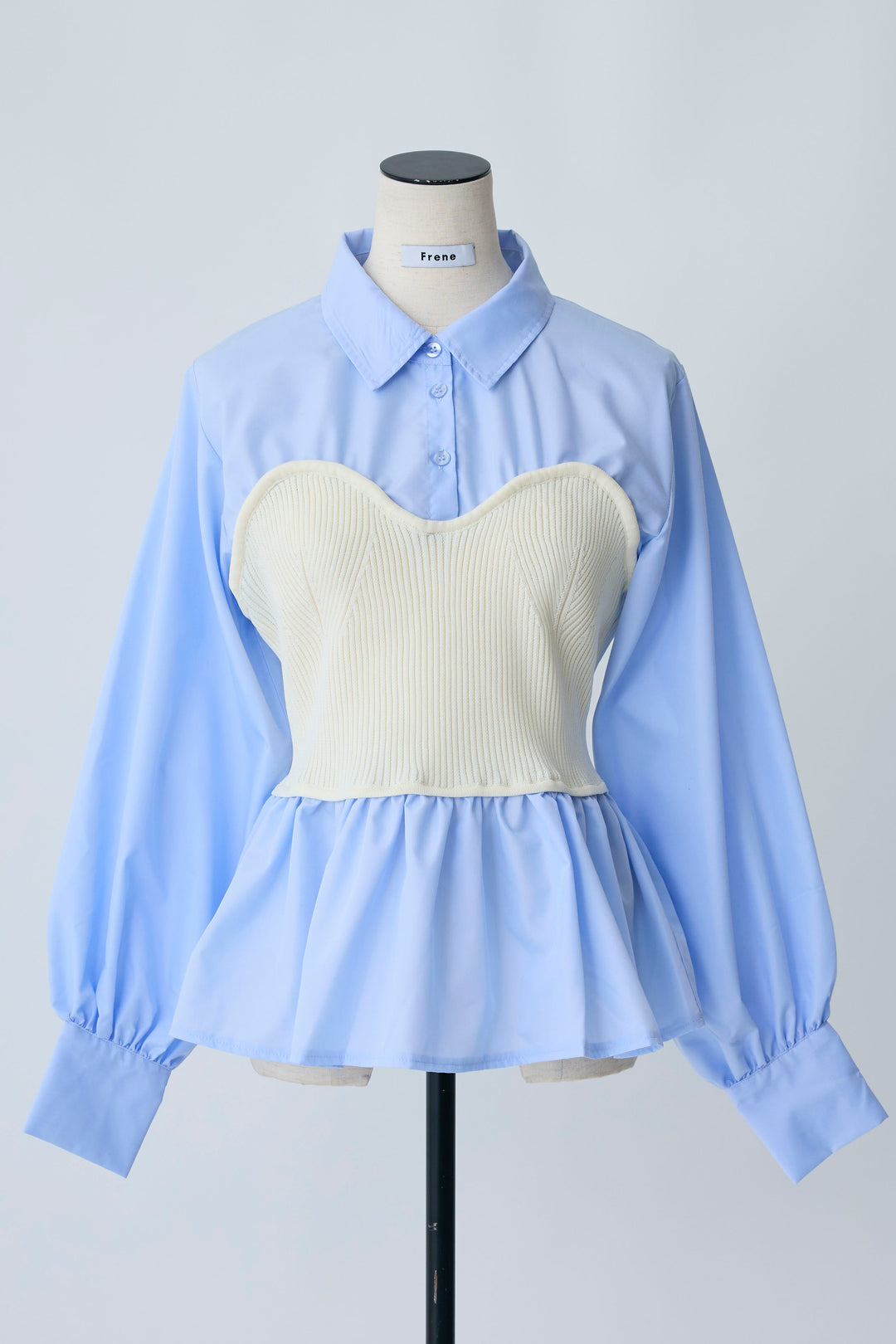 [予約]ビスチェニットドッキングペプラムブラウス