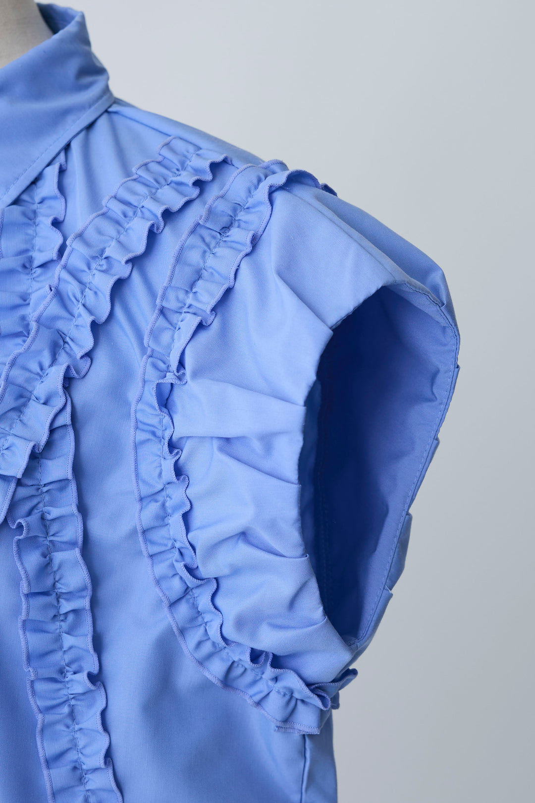 [予約]ミックスフリルピンタックサイドドロストブラウス