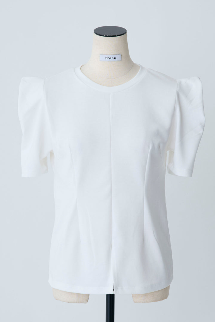 [予約]スクエアショルダーデザインカットトップス