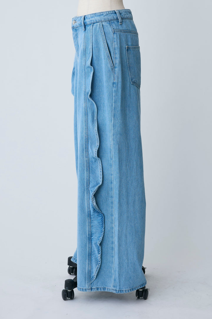 [予約]フリルウェーブデニムパンツ