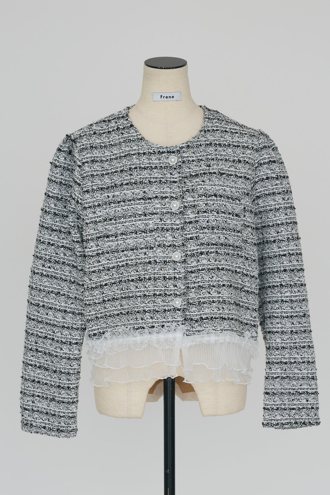 [予約]プリーツフリルヘムライトツイードジャケット