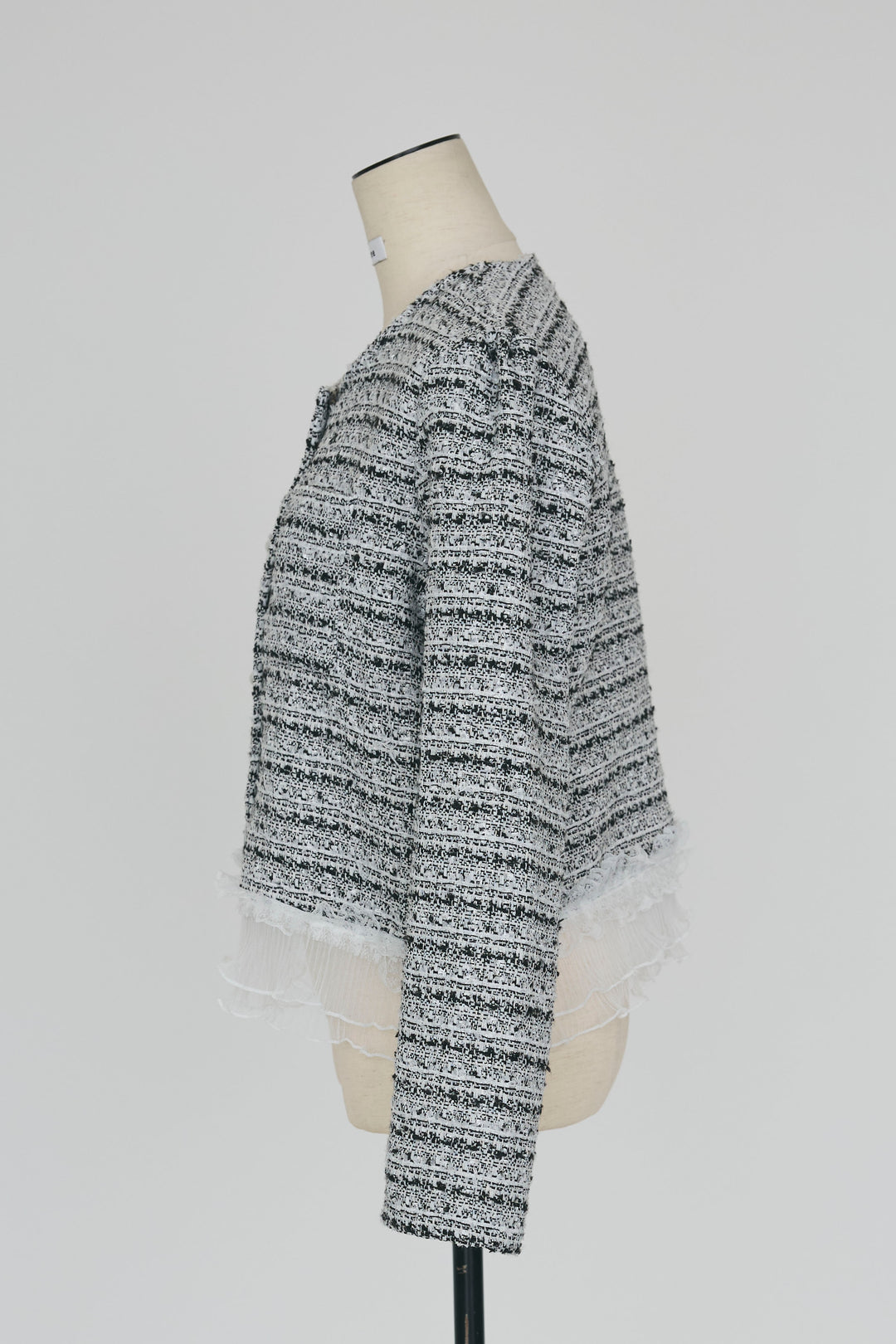 [予約]プリーツフリルヘムライトツイードジャケット