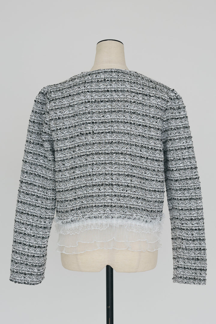 [予約]プリーツフリルヘムライトツイードジャケット