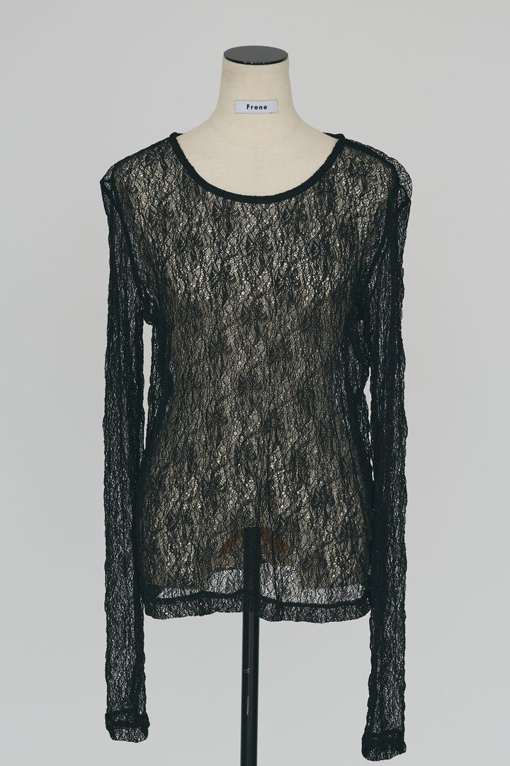 [予約]ストレッチ繊細レーストップス