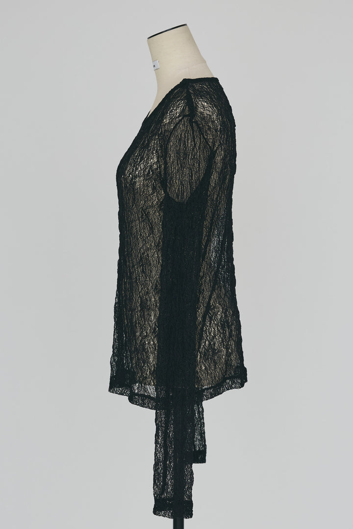 [予約]ストレッチ繊細レーストップス