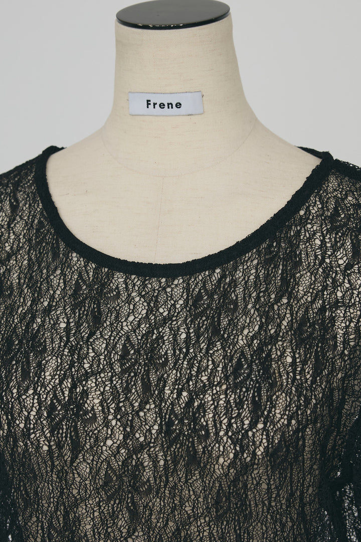 [予約]ストレッチ繊細レーストップス