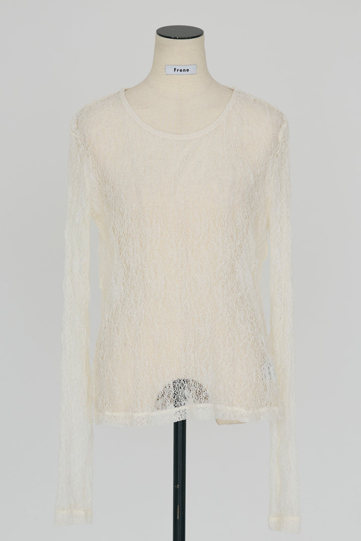 [予約]ストレッチ繊細レーストップス