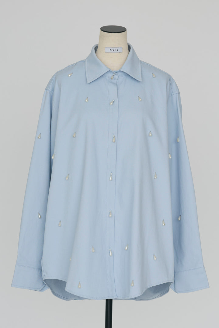 [予約]雫パールデザインオーバーシャツ