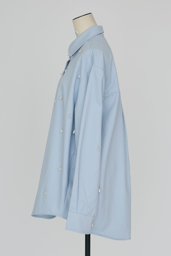 [予約]雫パールデザインオーバーシャツ