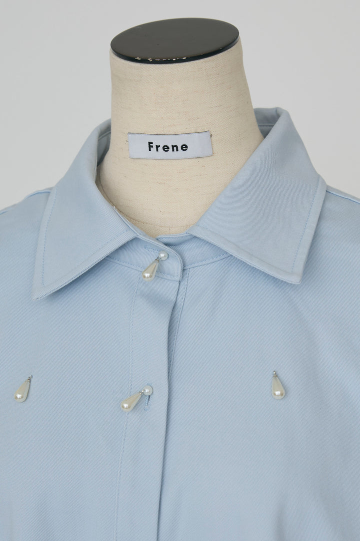 [予約]雫パールデザインオーバーシャツ