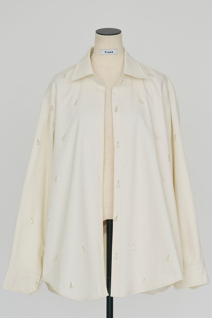 [予約]雫パールデザインオーバーシャツ