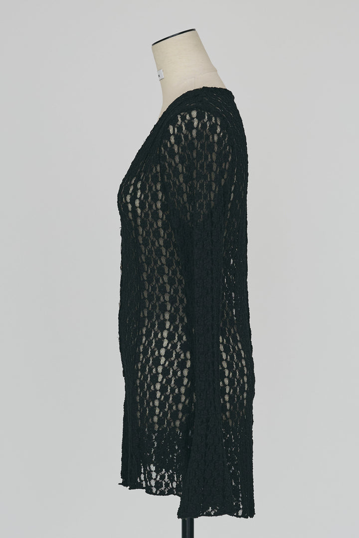 [予約]カットレースフラワーVネックカーデ