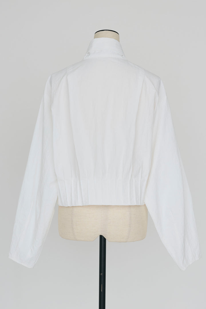 [予約]フロントファスナーヘムタックボウタイブラウス